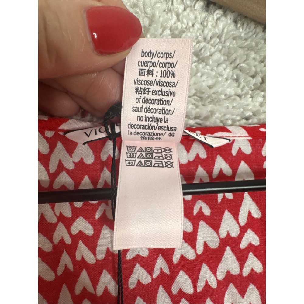 NWT Victoria's Secret Red Heart Print SCover-Up Tunic Cardigan One Size - Picture 6 of 9